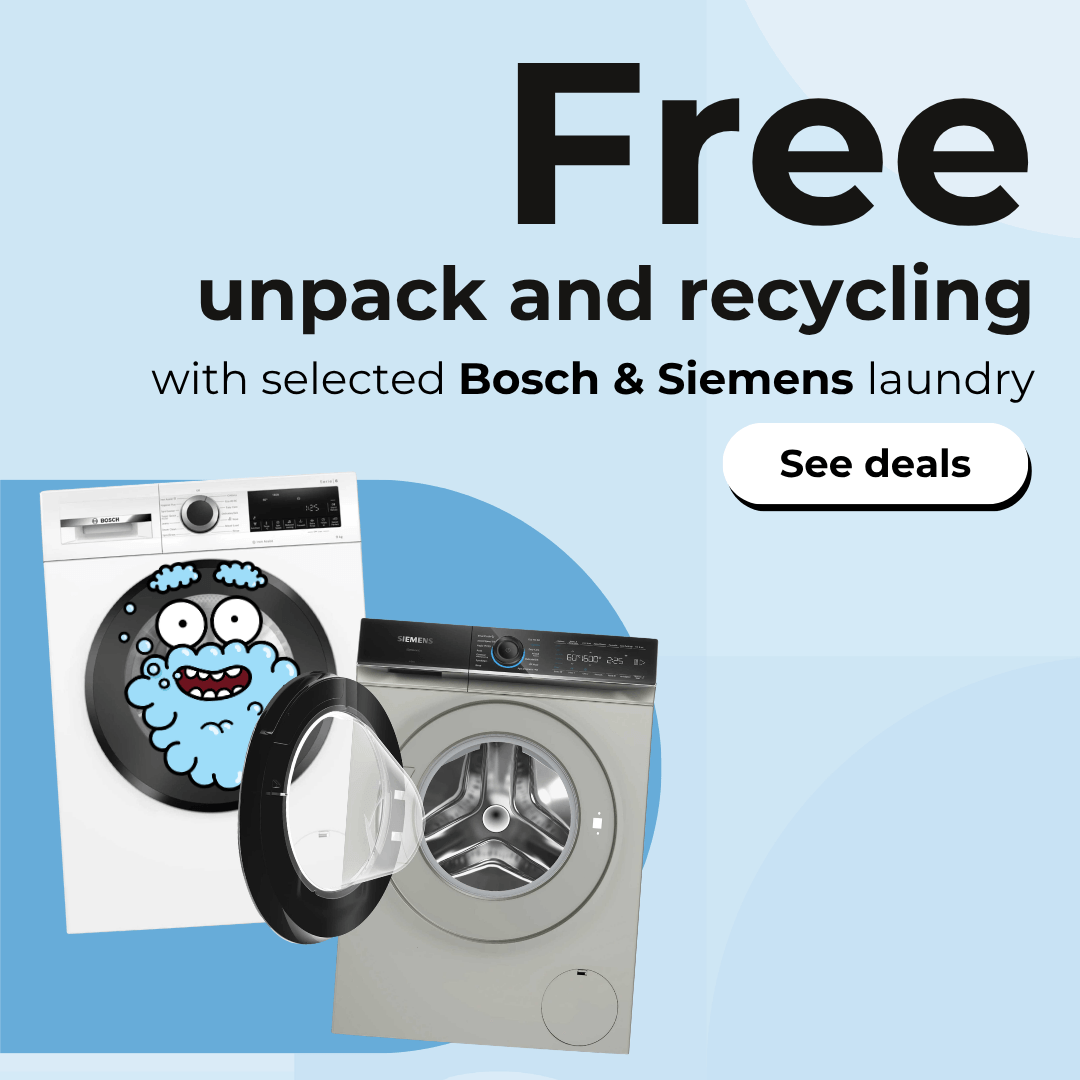 Free unpack and recycling with selected Bosch and Siemens laundry appliances